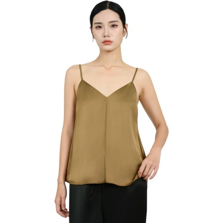 BYMSJIN Silk Cami Tank Top for Women, Luxury Silk Camisole Top & Loungewear, Versatile Acetic Sleepwear
