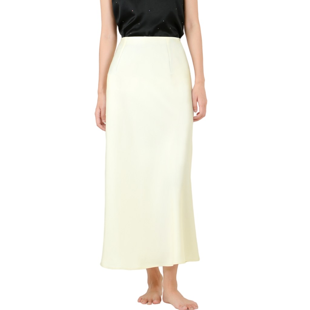 Acetate Straight Skirt for Women Soft Midi Skirts