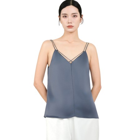 Silk Camisole Tops for Women Fashion Acetate Tank Top Soft Comfortable Summer Casual Top V-Neck Cami