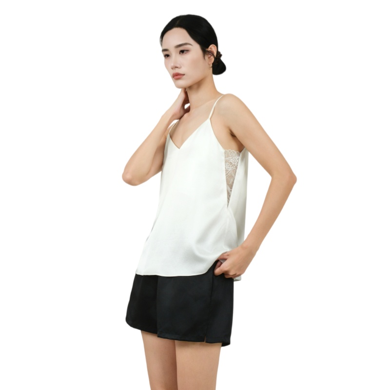 Luxury 22mm Mulberry Silk Camisole With Lace Side