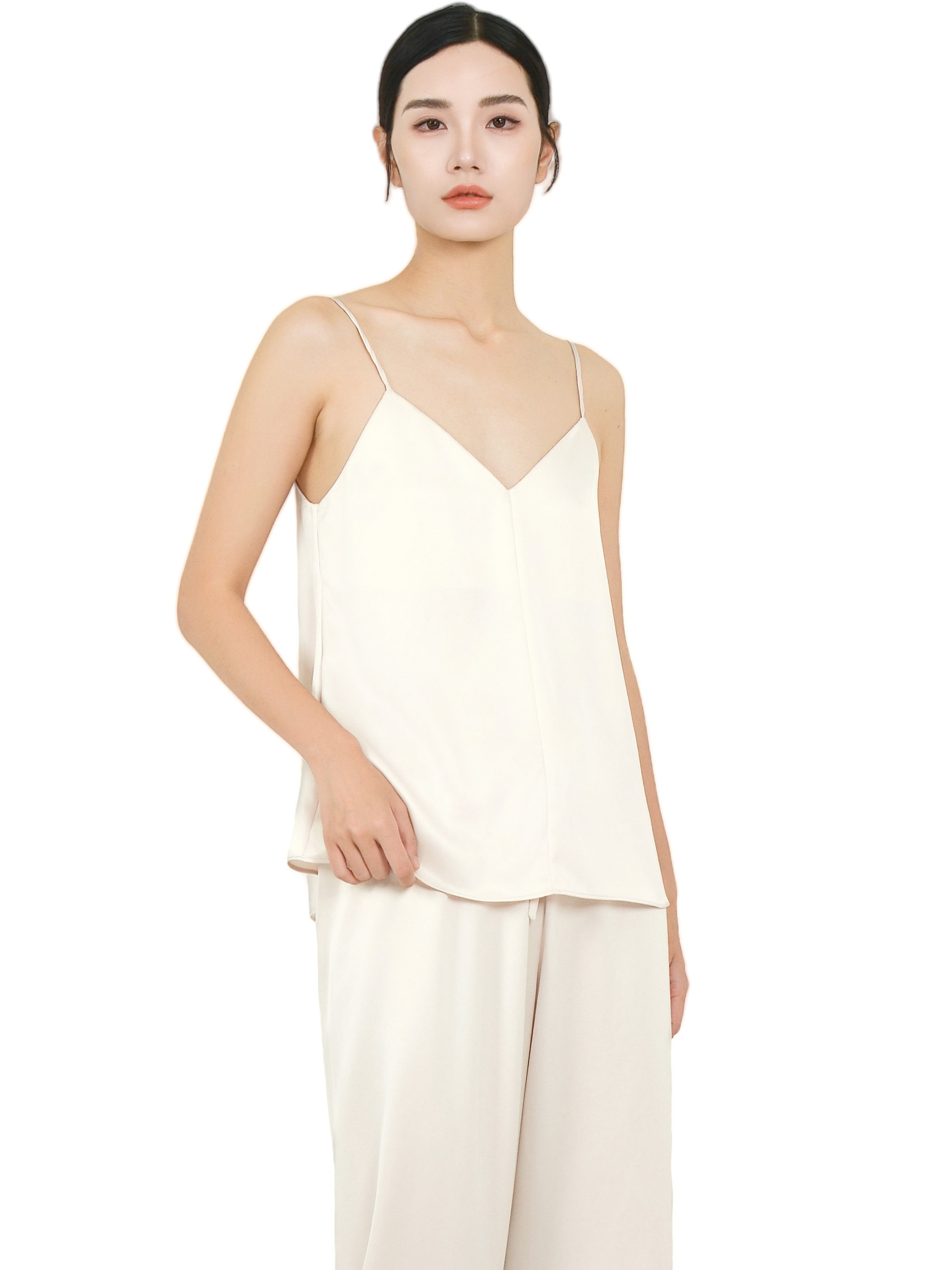 Silk Tank Top for Women, Luxury Silk Camisole Top Pink-Champagne - Image 2