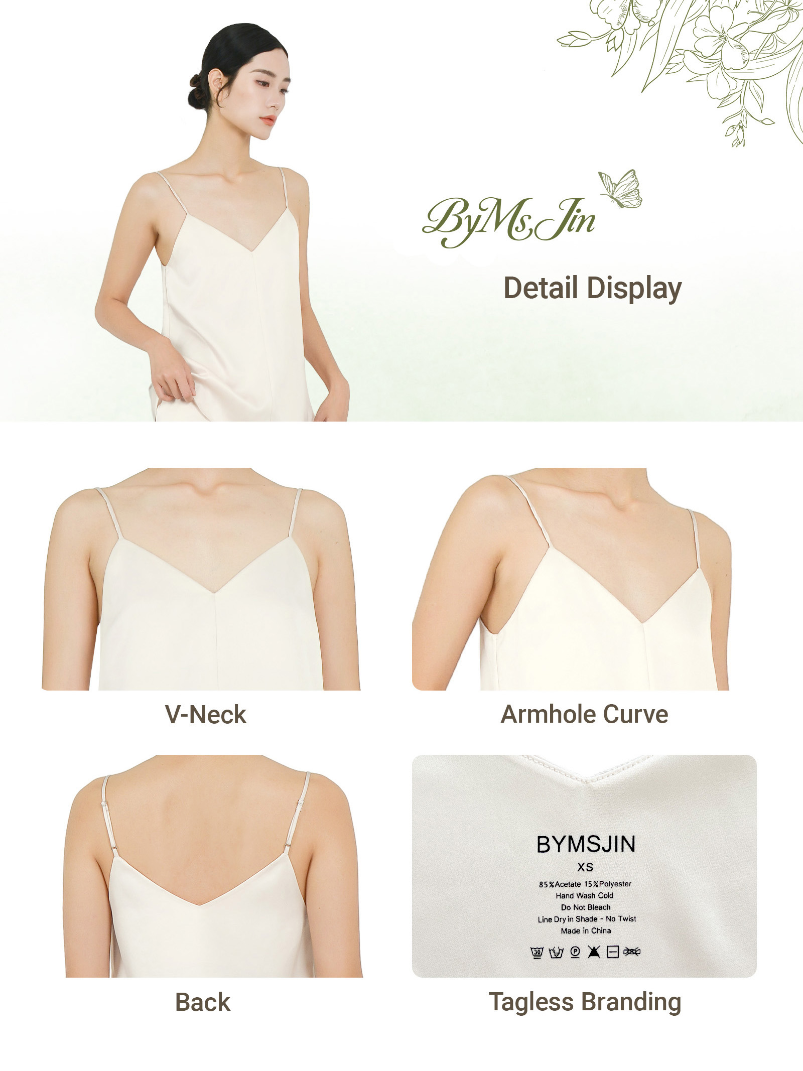 Silk Tank Top for Women, Luxury Silk Camisole Top Pink-Champagne - Image 6