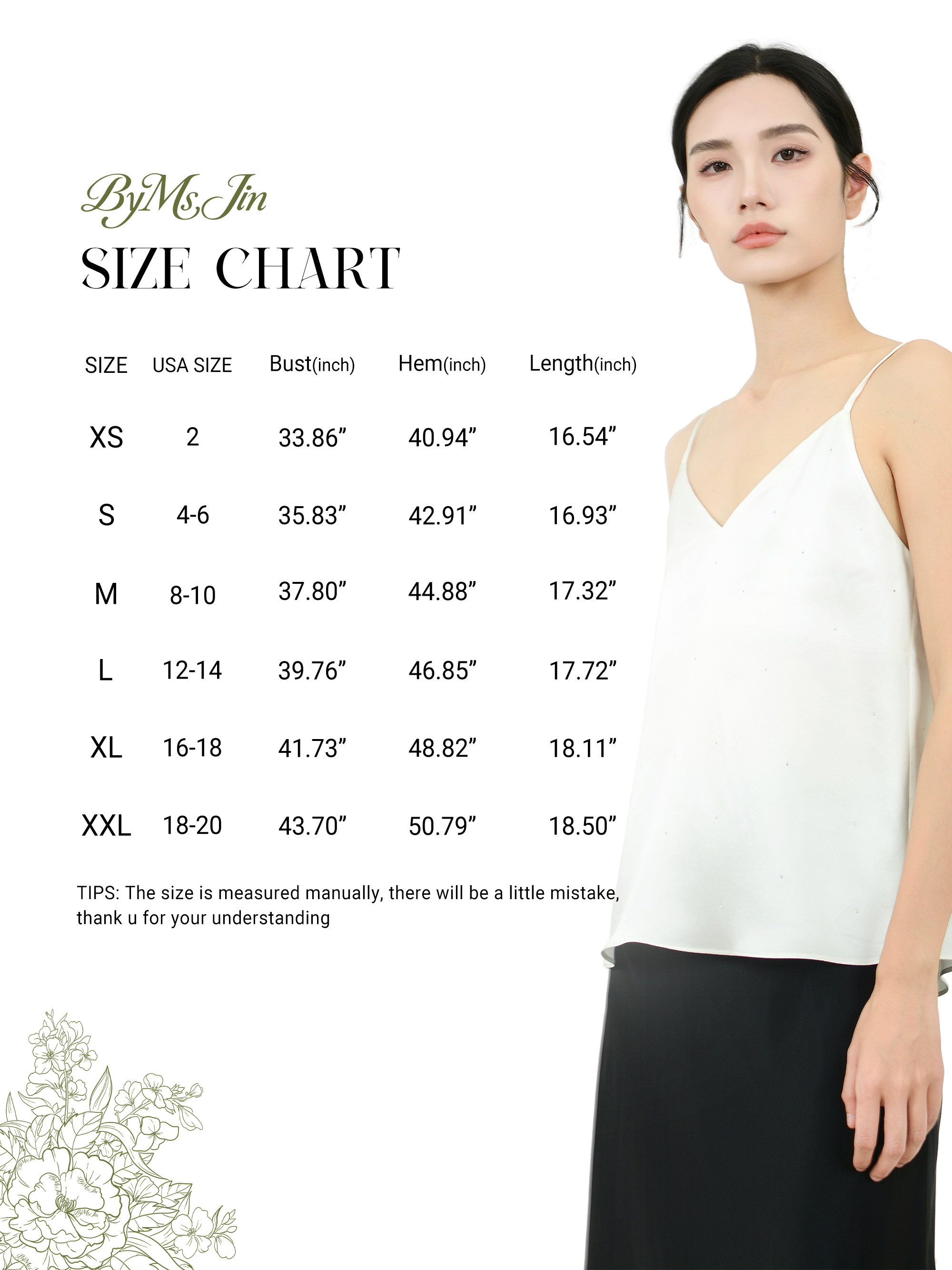 22mm 100% Mulberry Silk Tank Top with Rhinestone White - Image 5