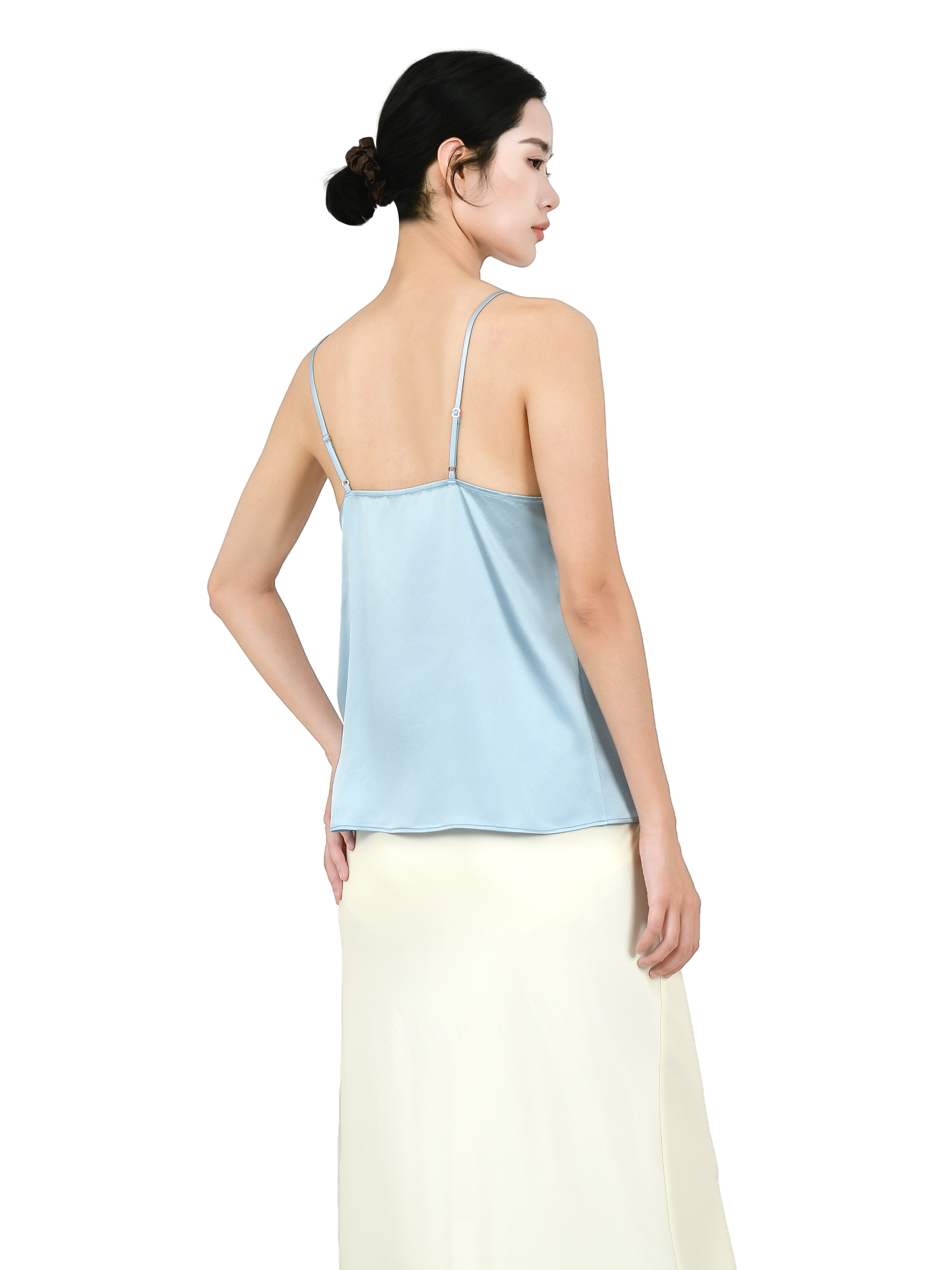 100% 22MM Mulberry Silk Lace Edge Tank Tops - Image 2