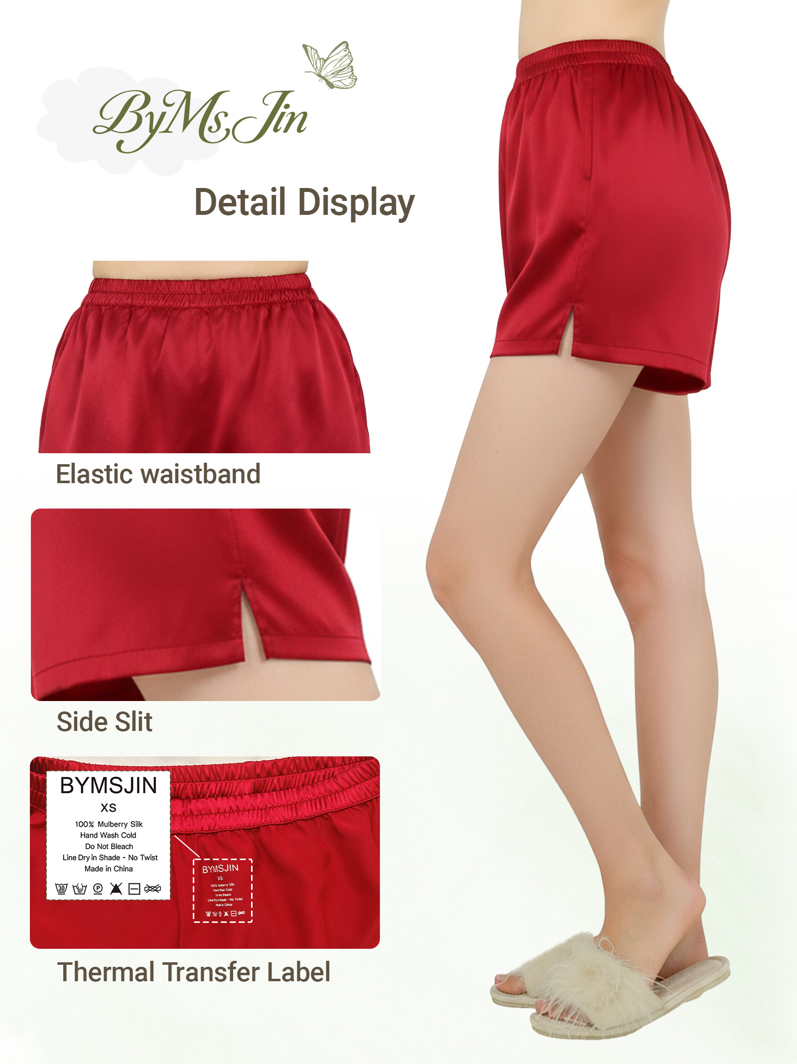 Pure Silk Shorts For Women 22mm 100% Mulberry Silk - Image 6