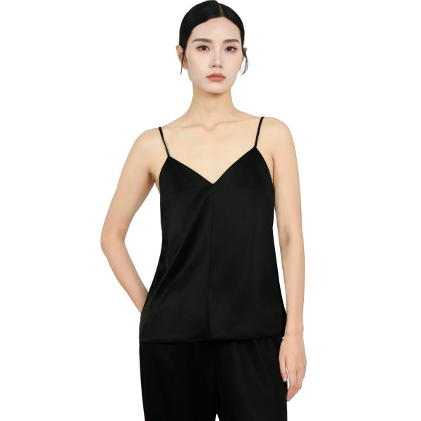 Silk Cami Tank Top for Women, Luxury Silk Camisole Top Black
