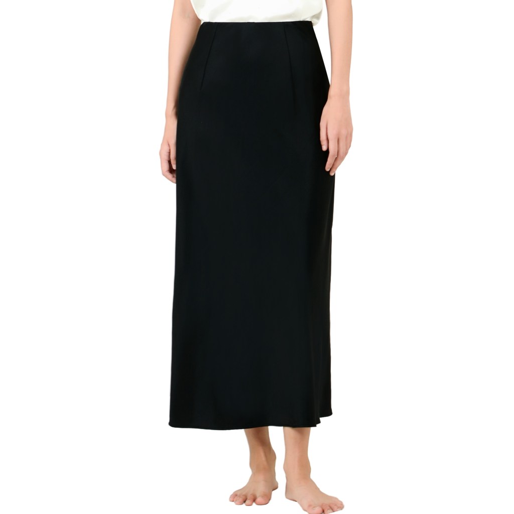 Acetate Straight Skirt for Women Soft Midi Skirts