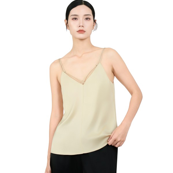 Fashion Silk Camisole Tops for Women Champagne