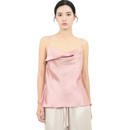100% 22MM Mulberry Silk Tank Top Begonia Red