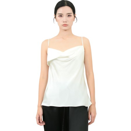 100% Mulberry Silk Tank Top White