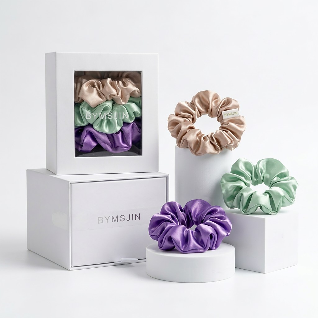 Mulberry Silk Hair Scrunchies Ties 3PC